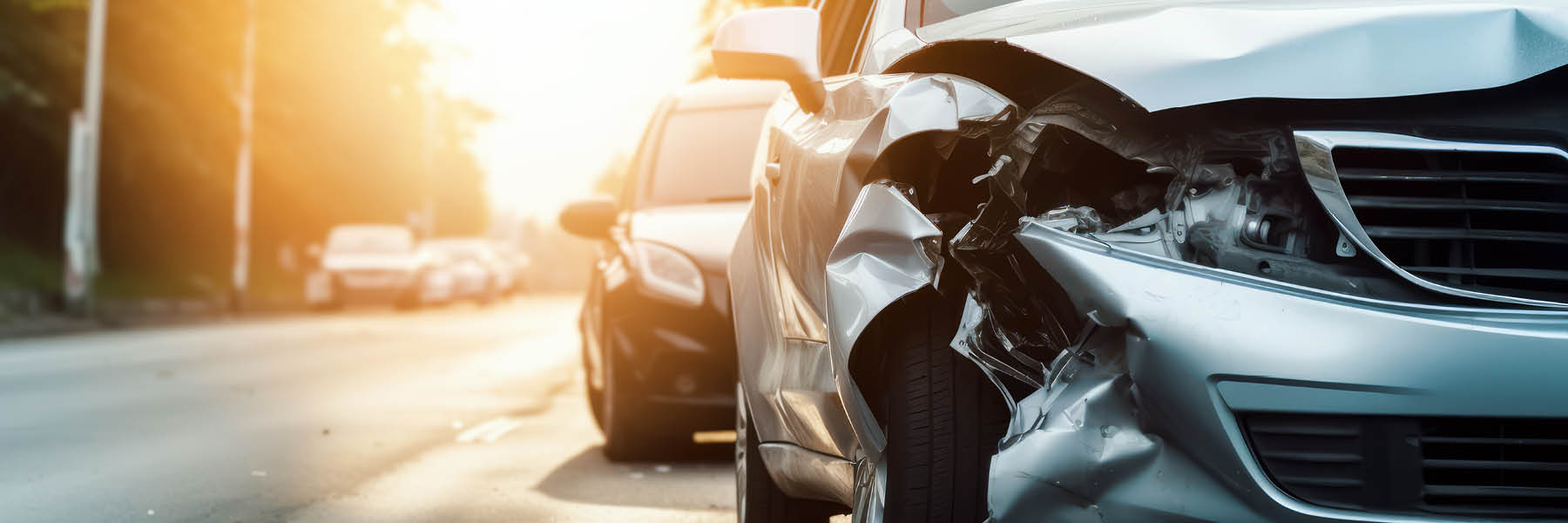 Verkehrsunfall, zwei beschädigte Fahrzeuge